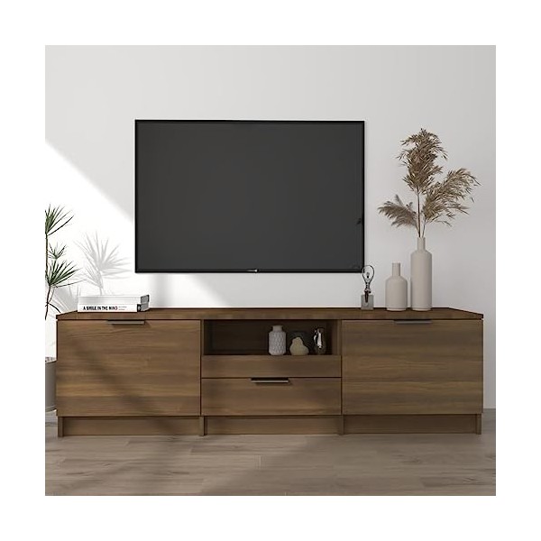 SEVSO Meubles-TV Meuble TV Chêne Marron 140x35x40 cm Bois dingénierie
