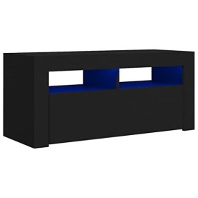 GANDUS Meuble TV avec lumières LED Noir 90 x 35 x 40 cm