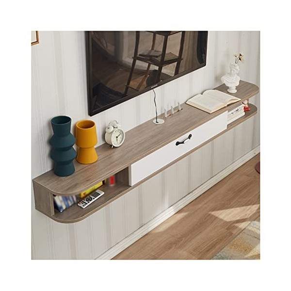 KiLoom Étagère TV Flottante, Meuble de Console TV Mural, étagère de Divertissement multimédia, unité de Salon, Console multim