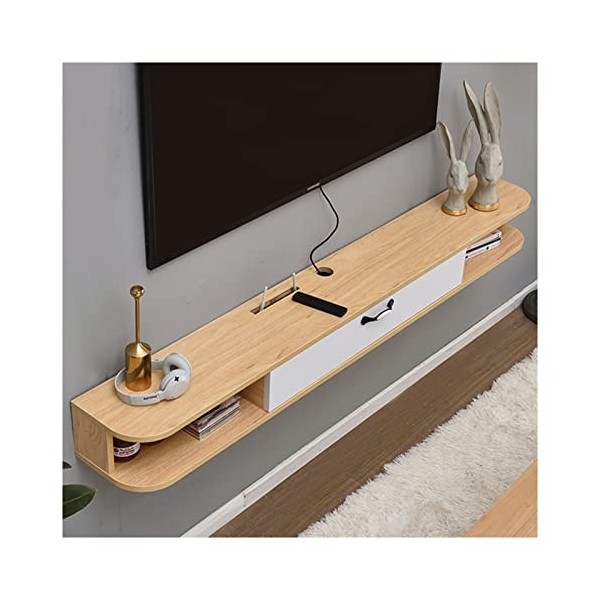 KiLoom Étagère TV Flottante, Meuble de Console TV Mural, étagère de Divertissement multimédia, unité de Salon, Console multim