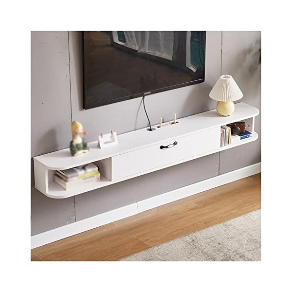 KiLoom Étagère TV Flottante, Meuble de Console TV Mural, étagère de Divertissement multimédia, unité de Salon, Console multim