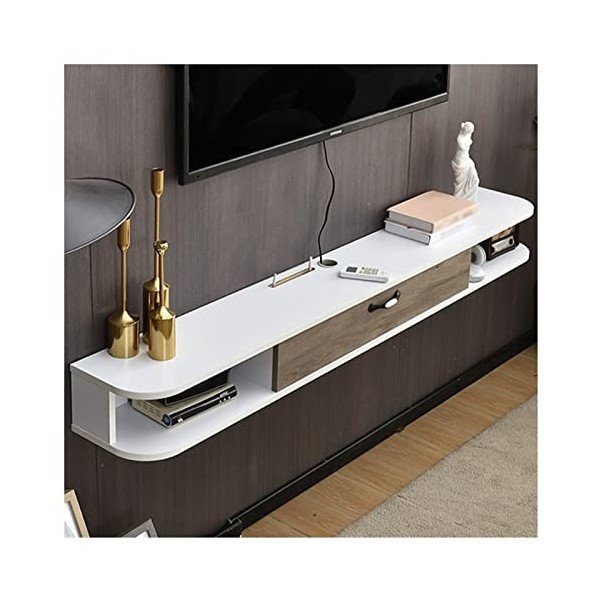 KiLoom Étagère TV Flottante, Meuble de Console TV Mural, étagère de Divertissement multimédia, unité de Salon, Console multim