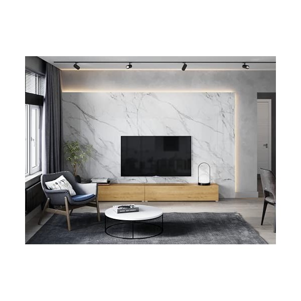 Platan Room - Meuble TV bas - 105/140/160/210/280 - À suspendre ou à poser 280 x 30 x 32&nbsp;cm, mat, chêne doré 