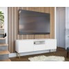 Best Mobilier - Cali - Meuble TV - Effet marbre - 144 cm - Blanc/Doré
