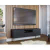 Best Mobilier - Cali - Meuble TV - Effet marbre - 144 cm - Blanc/Doré
