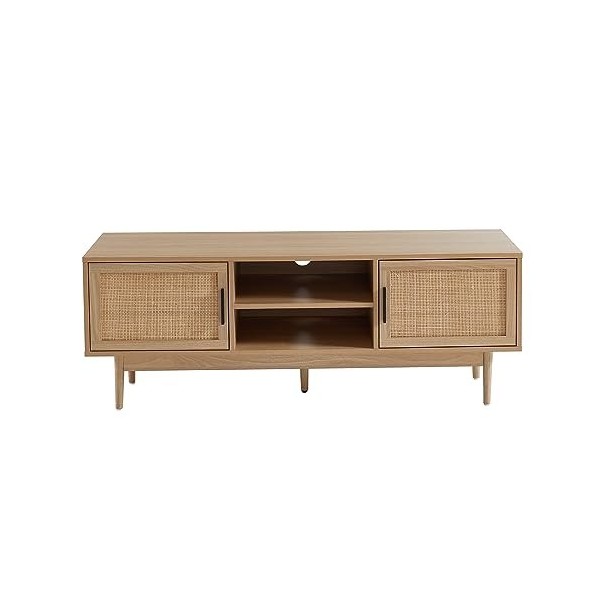 BAÏTA Amana Meuble TV, Bois, L130cm & Buffet Amana, Bois, L90cm