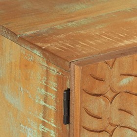 Lechnical Meuble TV, meuble de télévision, buffet multimédia, meuble TV salon, meuble TV sculpté 120 x 30 x 40 cm en massif