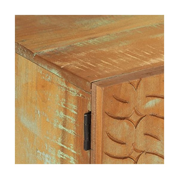 Lechnical Meuble TV, meuble de télévision, buffet multimédia, meuble TV salon, meuble TV sculpté 120 x 30 x 40 cm en massif