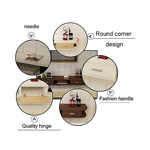 EGOMED Meuble TV Flottant Meuble Meuble TV Meuble TV Unités Murales pour Salon Meuble TV Meuble Mural Console TV en Bois pour