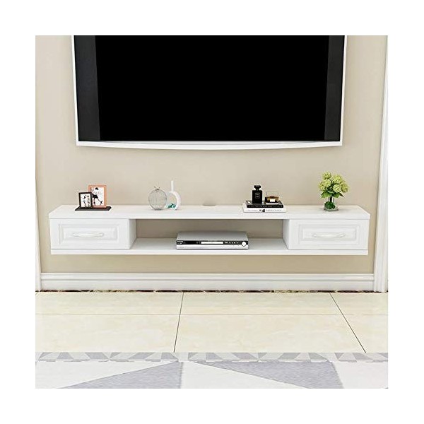 Meuble de télévision Mural Console de télévision Support de télévision avec tiroir Chambre Salon Étagère Murale Étagère Flott