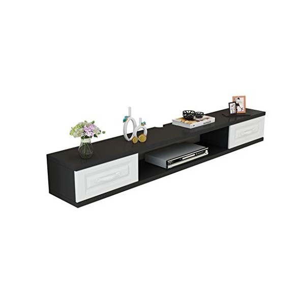 Meuble de télévision Mural Console de télévision Support de télévision avec tiroir Chambre Salon Étagère Murale Étagère Flott