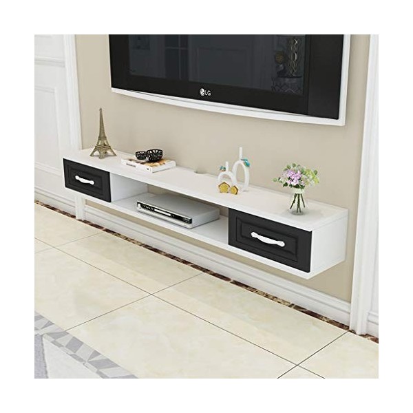 Meuble de télévision Mural Console de télévision Support de télévision avec tiroir Chambre Salon Étagère Murale Étagère Flott