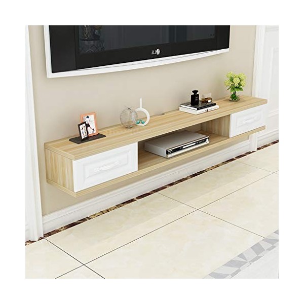 Meuble de télévision Mural Console de télévision Support de télévision avec tiroir Chambre Salon Étagère Murale Étagère Flott