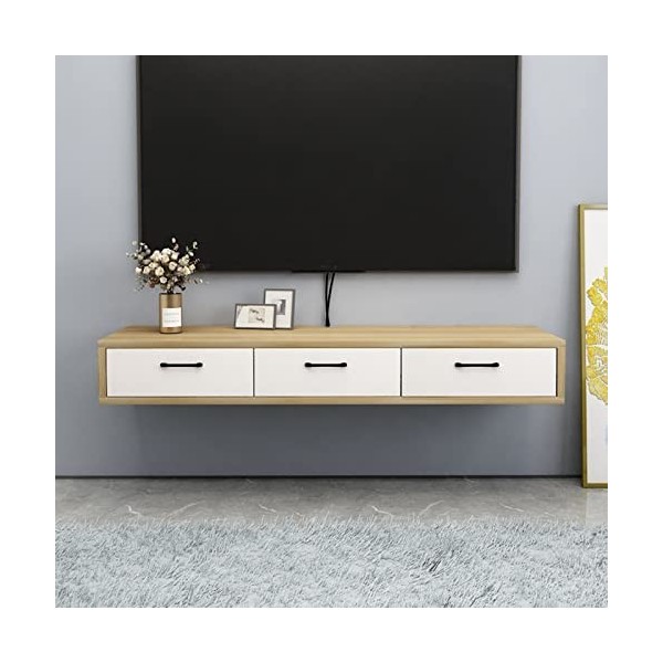 Meuble TV Mural Meuble TV Flottant Mural, Console multimédia, étagère de Rangement pour Divertissement, Meuble TV Mural avec 