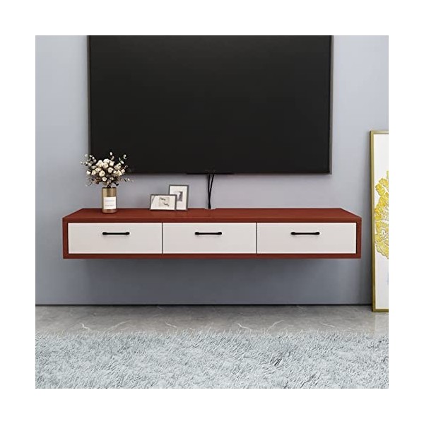 Meuble TV Mural Meuble TV Flottant Mural, Console multimédia, étagère de Rangement pour Divertissement, Meuble TV Mural avec 