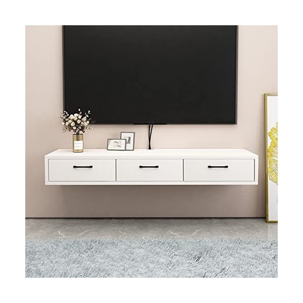 Meuble TV Mural Meuble TV Flottant Mural, Console multimédia, étagère de Rangement pour Divertissement, Meuble TV Mural avec 