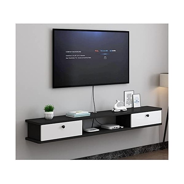 EsEntL Meuble TV Meuble TV Unités Murales pour Salon Meuble TV Flottant Étagère TV Murale avec 3 Rangements pour Centre de Di