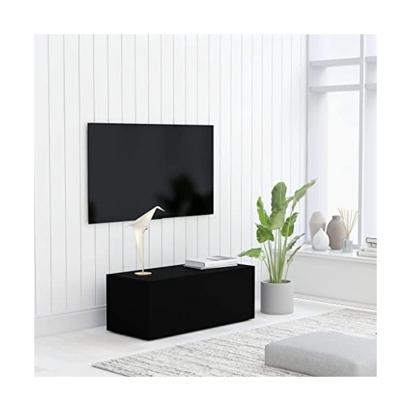 Générique Meuble TV Noir 80x34x30 cm Aggloméré,17.3 KG,801860, Meubles, Meubles TV