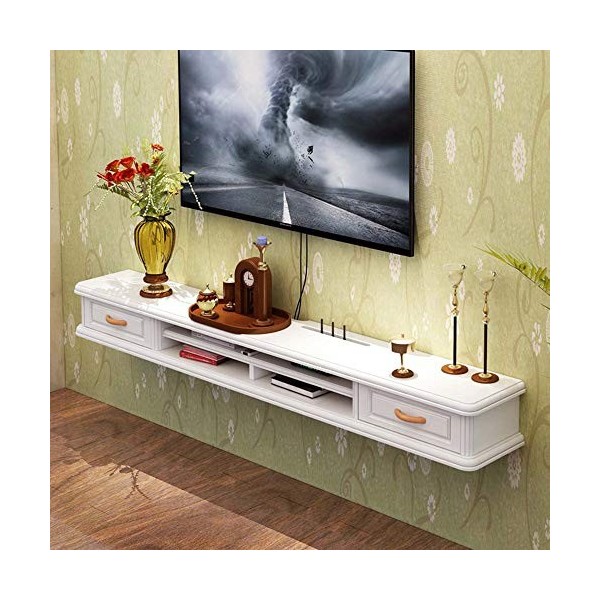 Meuble TV mural, support flottant Support de rangement mural pour console multimédia, meuble TV Support de boîtier de câble p