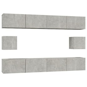 vidaXL Ensemble de Meubles TV 6 pcs Gris béton Bois dingénierie