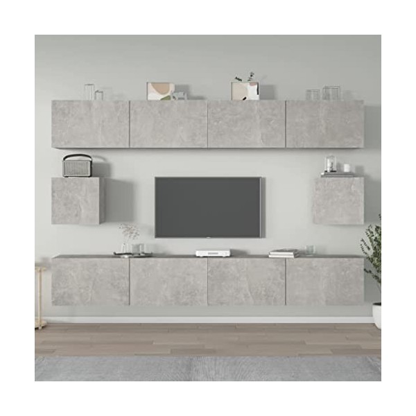 vidaXL Ensemble de Meubles TV 6 pcs Gris béton Bois dingénierie
