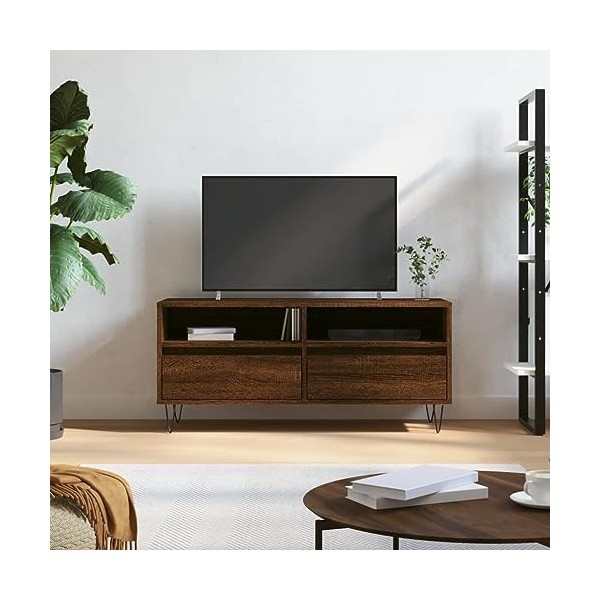 Meuble TV de jardin en chêne marron 100 x 34,5 x 44,5 cm
