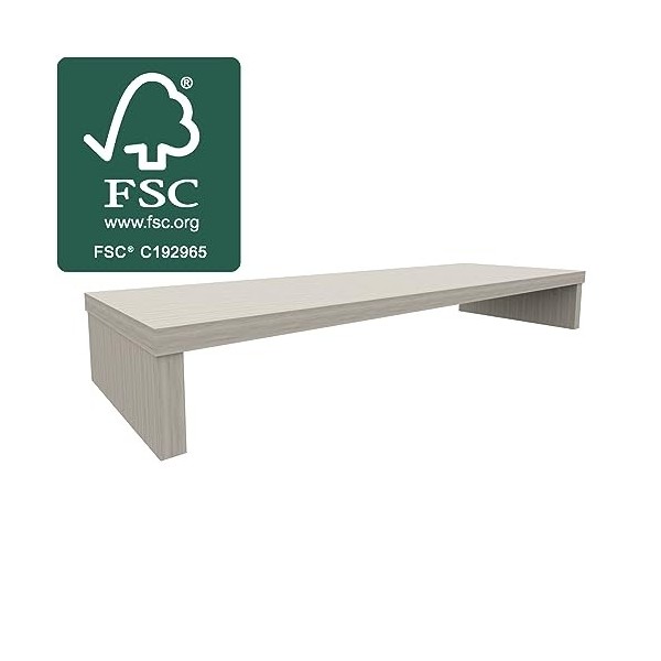 Henor Support élévateur TV en Bois FSC® 110 x 35 x 15 cm Chêne Stel. Supporte 60 kg.