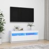 XLUMIO Meuble TV avec éclairage LED Blanc 100 x 35 x 40 cm