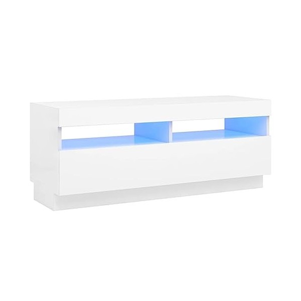 XLUMIO Meuble TV avec éclairage LED Blanc 100 x 35 x 40 cm