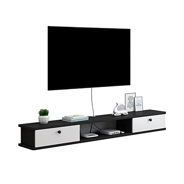 Kamnik Étagère TV Murale Support TV Flottant Centre de Divertissement Routeur Étagères DVD, Étagère de Meuble TV Flottant pou