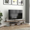 [en.casa] Meuble TV de Salon Banc Télé Support Industriel Rangement Console Jeux Etagères Panneau de Particules Métal 160 x 3