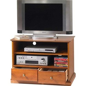 ACTUAL DIFFUSION Alsace Meuble TV HiFi sur roulettes Merisier Louis Philippe, Bois, 46,5x82x58,5 cm