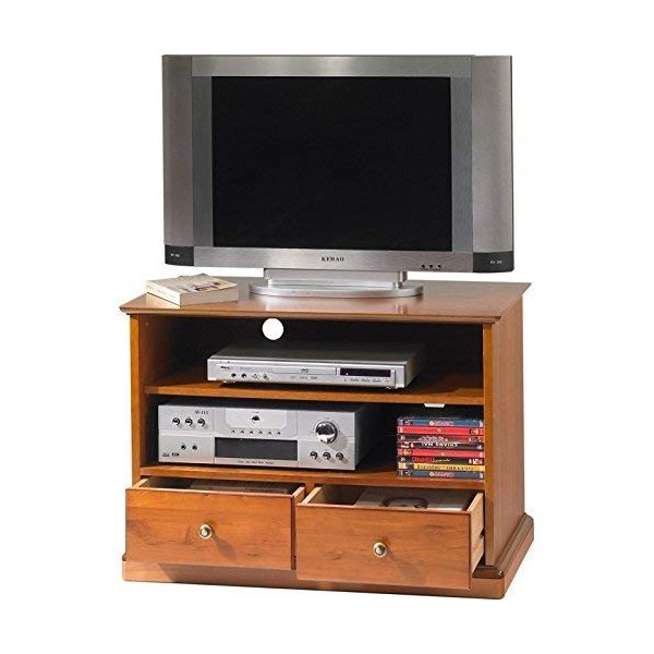 ACTUAL DIFFUSION Alsace Meuble TV HiFi sur roulettes Merisier Louis Philippe, Bois, 46,5x82x58,5 cm
