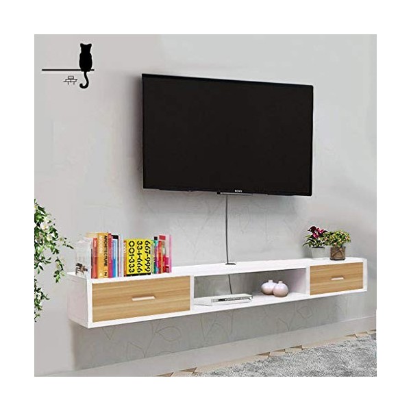 Meuble de télévision Mural Etagère Audio et vidéo Etagère Murale Etagère Flottante Set Top Box Routeur Lecteur DVD Etagère de