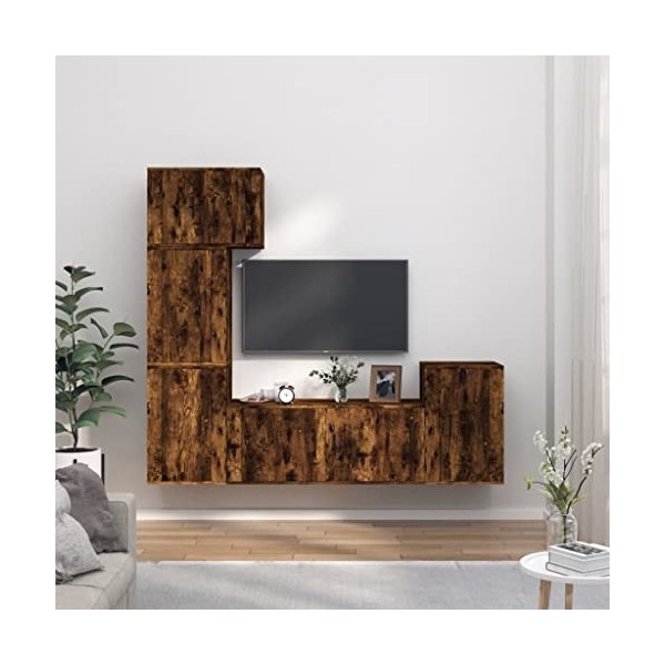 VEEKI Meuble TV, Meuble TV Suspendu, Meuble TV Industriel, Meuble TV Bois, Meuble Chambre, Convient pour Salon ou Chambre, En