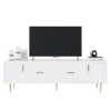 ATHRZ Élégant meuble TV avec 2 tiroirs avec 2 portes et espace de rangement Poignées dorées Buffet mode Salon Support TV pour