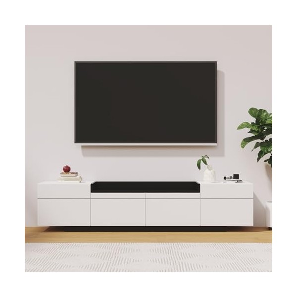 Meuble TV 170 cm de Large, Buffet Salon, Meuble TV Haute Brillance Noir et Blanc, Meuble TV Meuble TV Meuble TV sur Pied