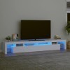 Camerina Meuble TV avec lumières LED Blanc 260x36,5x40 cm,Meuble TV,Table Basse Salon Meuble TV,Table Basse LED Couleurs