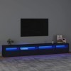 LAPOOH Meuble TV avec lumières LED Noir 270x35x40 cm,Meuble TV,Table Basse Salon Meuble TV,Table Basse LED Couleurs