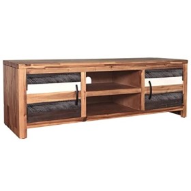 lvssiao Meuble de salon en bois massif Acacia 120 x 35 x 40 cm Meuble TV en bois pour salon chambre à manger