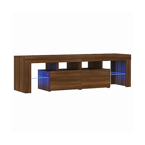 TEKEET Centres de divertissement et meubles TV Meuble TV avec lumières LED Chêne marron 140 x 36,5 x 40 cm