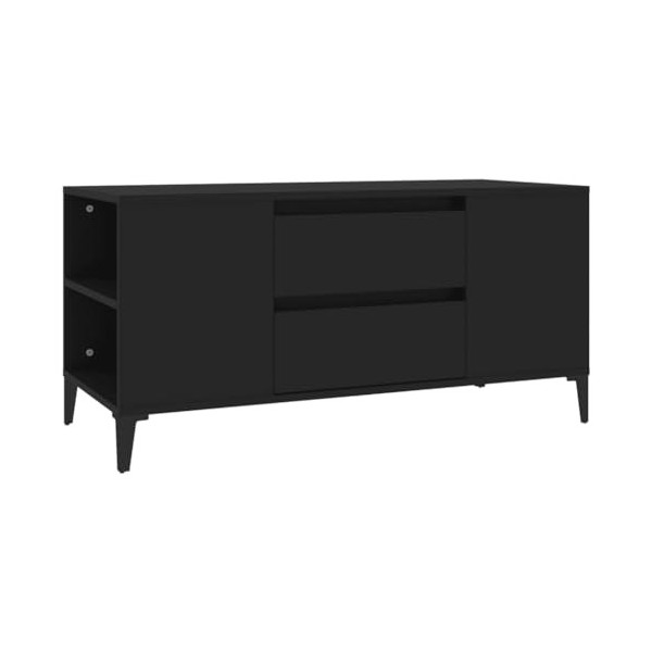 Home Hardware Businese Meuble TV en bois dingénierie Noir 102 x 44,5 x 50 cm