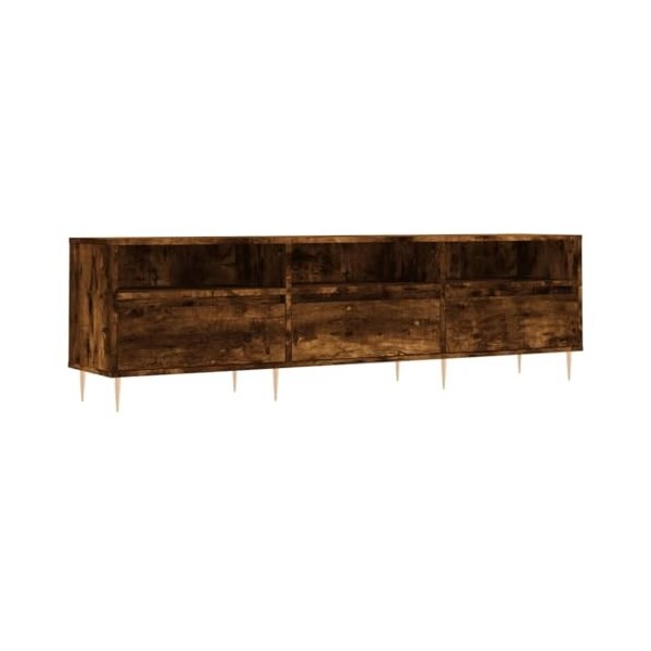 DCRAF Meubles-TV Meuble TV Chêne Fumé 150x30x44.5cm Bois dingénierie