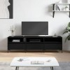 TEKEET Home Hardware Businese Meuble TV en bois dingénierie Noir 150 x 30 x 44,5 cm