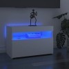 TEKEET Centres de divertissement et meubles TV - Meuble TV avec lumières LED - 2 pièces - Blanc brillant - 60 x 35 x 40 cm