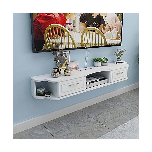 Meuble TV Suspendu, Meuble TV Armoire Murale Lowboard Simple Pour Petit Appartement, Unité Murale Flottante de Divertissement