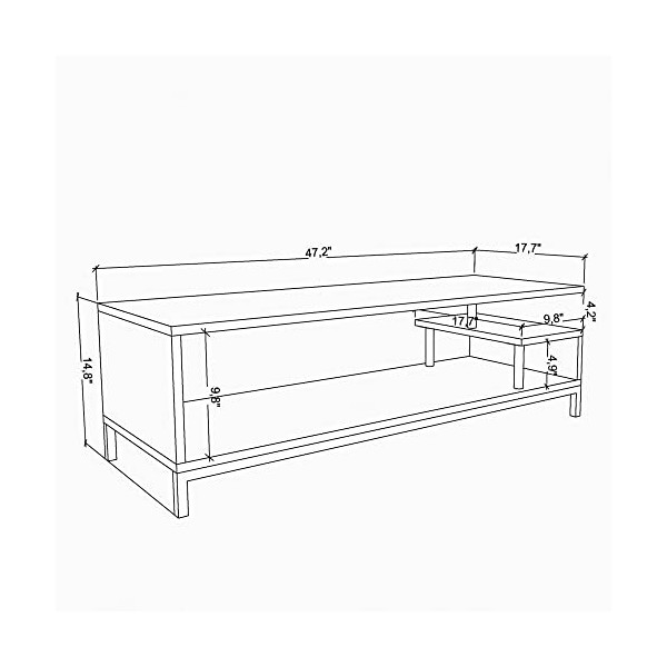 Meuble TV Sena Design 100 % Panneau de particules plaqué mélaminé en couleur Blanc