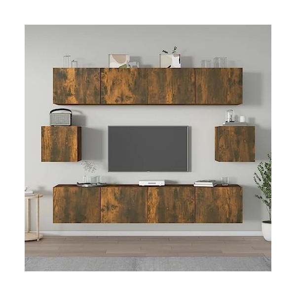 VEEKI Meuble TV, Meuble TV Suspendu, Meuble TV Industriel, Meuble TV Bois, Meuble Chambre, Convient pour Salon ou Chambre, En