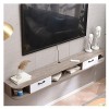 Meuble TV Flottant, étagère TV Murale, Console multimédia de Divertissement, avec Armoire à Portes, pour Huche de Rangement s