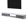 EsEntL Meuble TV Flottant étagère TV Murale Centre de Divertissement Console multimédia en Bois avec Bureau de Rangement sous